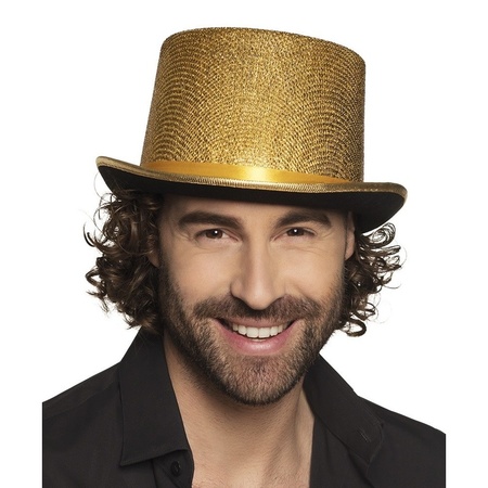 Gouden party hoed met glitters