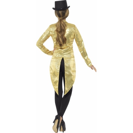 Gouden pailletten circus jas voor dames