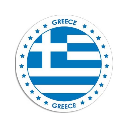 Ronde Griekenland sticker 15 cm landen decoratie