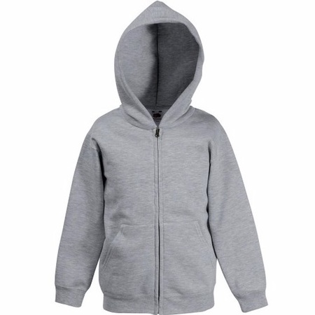 Grey cotton blend vest with hood for girls
