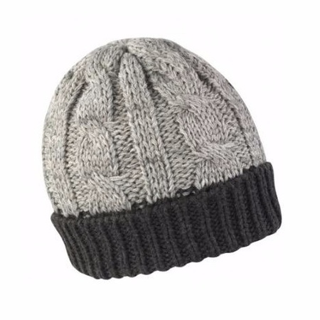 Grey knitted hat for women