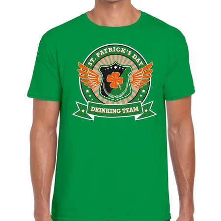 St. Patrick's day drinking team t-shirt groen heren