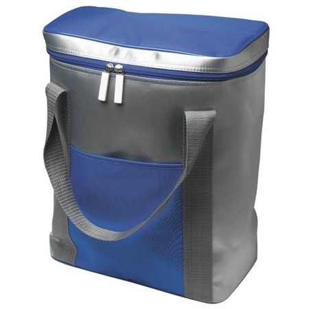 Koelbox/koeltas zilver/blauw 15 liter