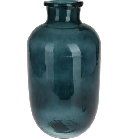 H&S Collection Bloemenvaas San Remo - glas - blauw transparant - D18 x H35 cm