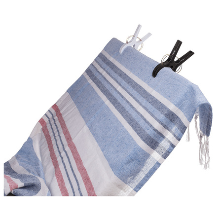 Big towel pegs - 4x - black/white - plastic - 12 cm