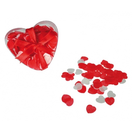 Doosje van 20x gram hartjes confetti voor in bad