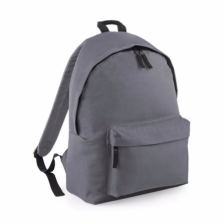 Anthracite fashion backpack with front pocket 18 liters