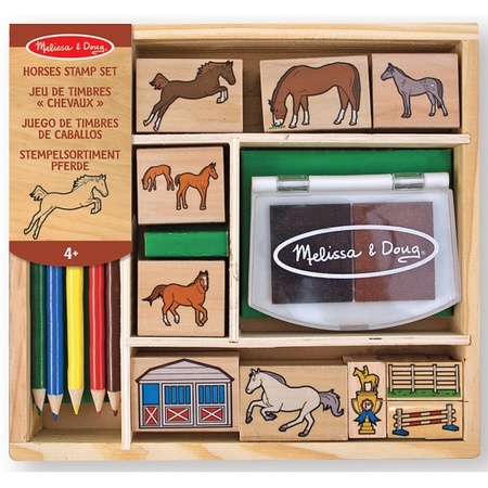 Wooden stamp set horses