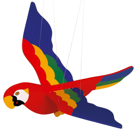 Houten hangdecoratie papegaai 56 cm