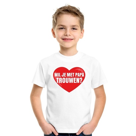 Marriage proposal t-shirt Will you marry daddy white children