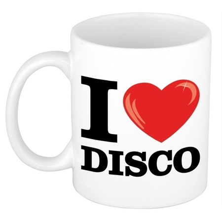 Cadeau I Love Disco muziek koffiemok / beker 300 ml
