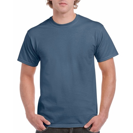 Voordelig indigo blauw T-shirt voor volwassenen