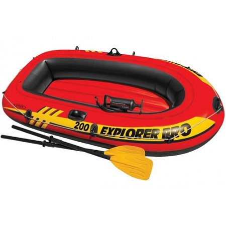 Intex inflatable boat with paddles and pump
