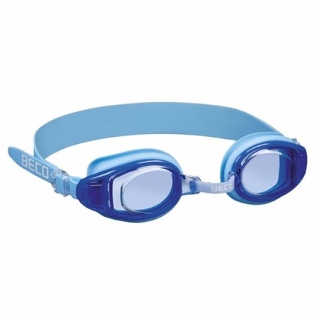 Blauwe jeugd zwembril met siliconen bandje