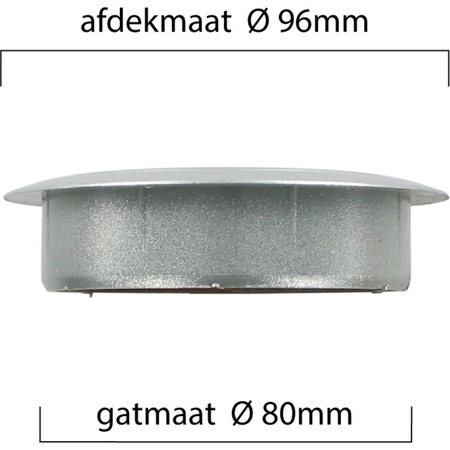 Ronde kabeldoorvoer aluminium zilver 80 mm