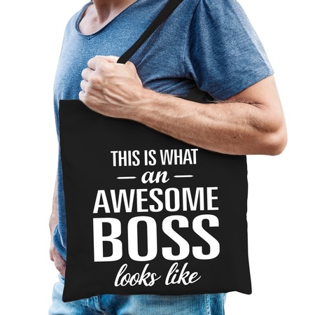 Awesome boss cotton bag black  
