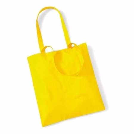 Katoenen boodschappentasje geel 10 liter