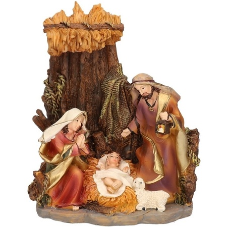 Kerststal beeldje van het heilige gezin 16 cm
