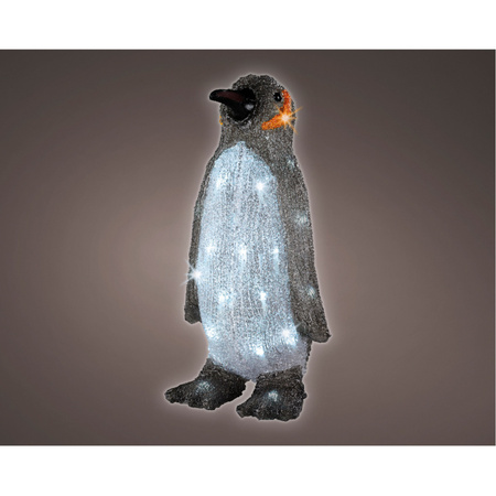 Lumineo Kerstfiguur verlicht - pinguin - LED - 17 x 17 x 33 cm