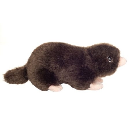Soft toy cuddle farm animals Mole - pluche fabric - premium quality - black - 17 cm