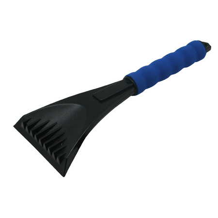 Kunststof ijskrabber zwart/blauw met softgrip handvat 28 cm
