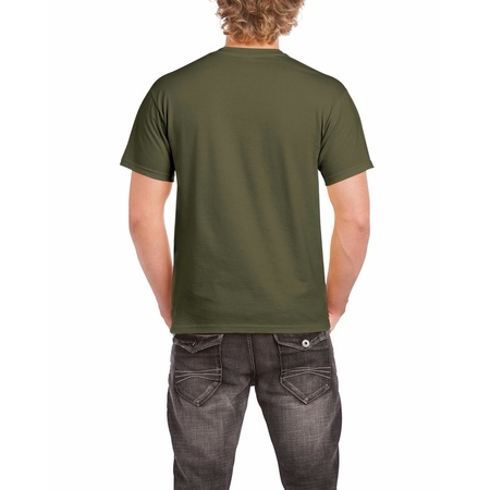 Voordelig leger groen T-shirt voor volwassenen