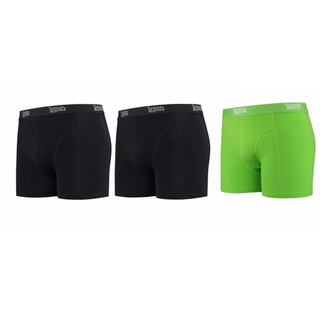 Lemon and Soda boxershorts 3-pack black and green M