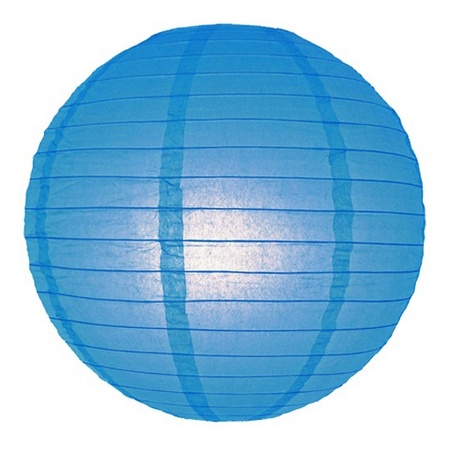 Blauwe lampion rond 25 cm