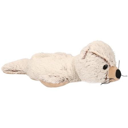 Bruine / creme zeehonden heatpack/coldpack knuffels 31 cm knuffeldieren
