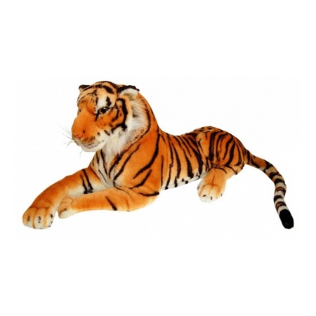 Liggende pluche tijger 100 cm