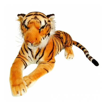 Liggende pluche tijger 100 cm