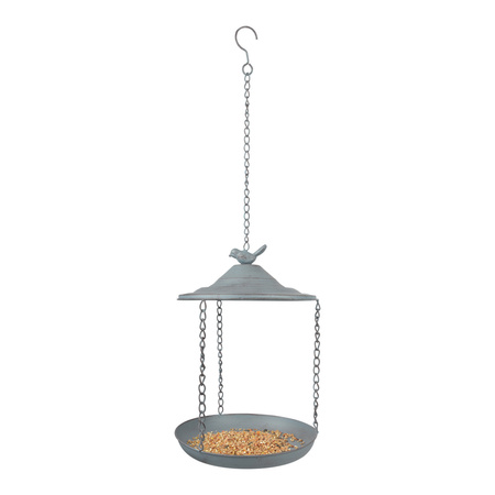 2x pieces bird bath/feeding hangings metal 30 cm with bird spreading food 2,5 kg