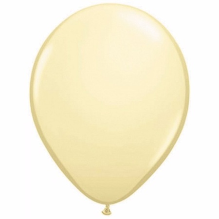 Voordelige metallic ivoren ballonnen 10 stuks
