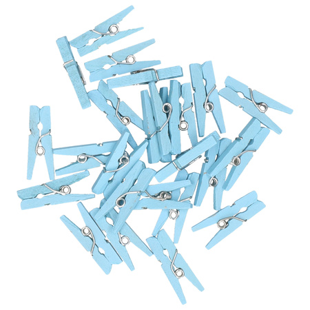 Mini knijpers blauw - 48x - Geboorte jongen - 2,5 cm