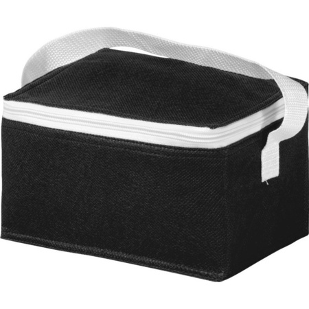 Koelbox/koeltas zwart/wit voor 6/sixpack blikjes