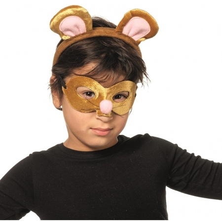 Muis oogmasker met diadeem voor kids