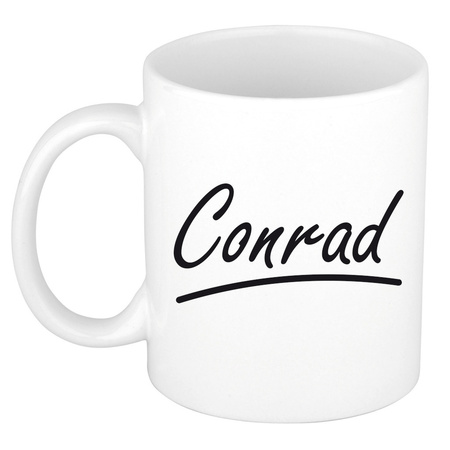 Conrad voornaam kado beker / mok sierlijke letters - gepersonaliseerde mok met naam