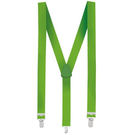 Neon green suspenders for adults