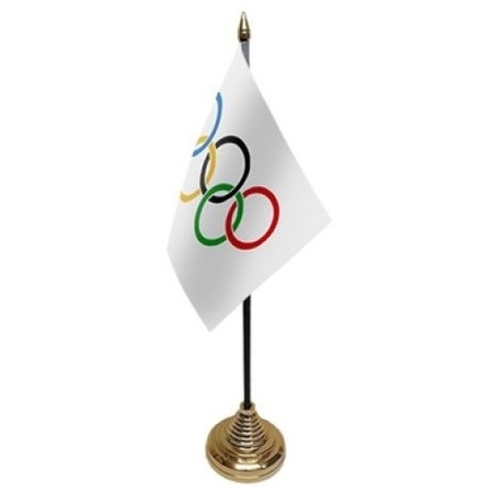 Olympische Spelen versiering tafelvlag 10 x 15 cm