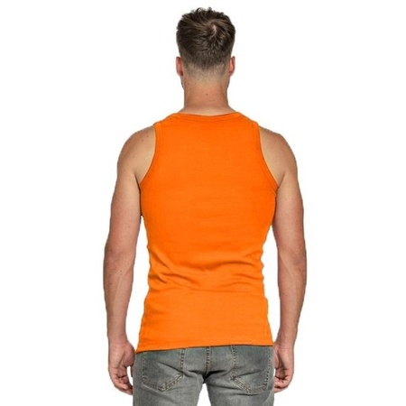 Oranje heren tanktop/singlet casual hemden