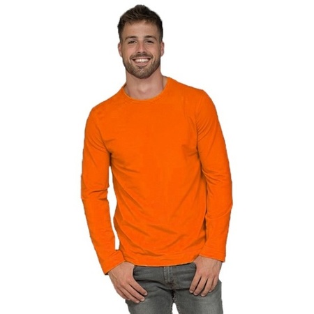 Oranje lange mouwen shirt voor heren