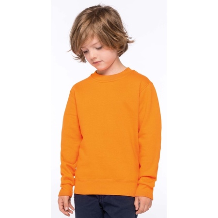 Oranje katoenen sweater zonder capuchon voor kinderen