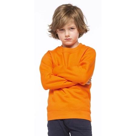 Orange cotton blend sweater for kids