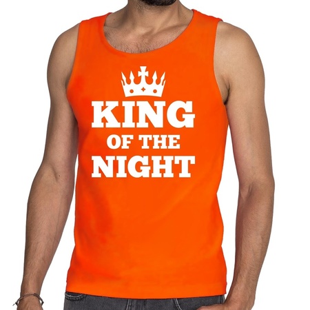 King of the night mouwloos shirt / tanktop  oranje heren