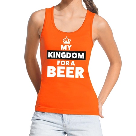 My kingdom for a beer topje/shirt oranje dames