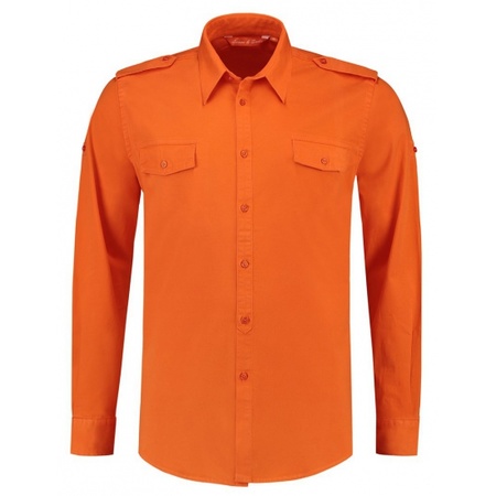 Oranje overhemd met lange mouwen