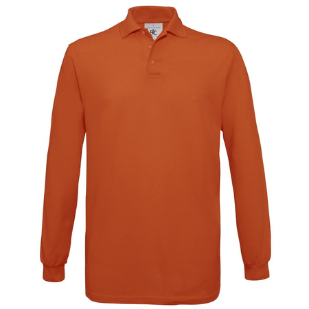 Oranje polo shirt lange mouwen