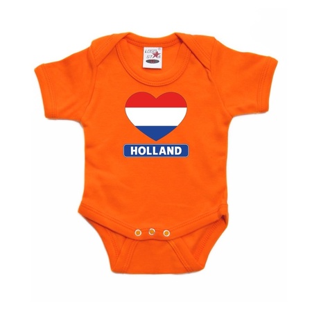 Holland heart romper orange baby