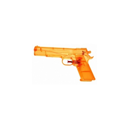 Orange transparant water pistol 20 cm