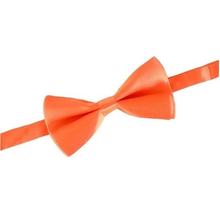 Oranje verkleed vlinderstrikken/vlinderdassen 14 cm voor dames/heren